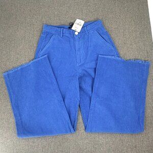 New! Forever 21 Corduroy Straight Relaxed Pants Blue‎ Junior Medium MSRP: $34.99